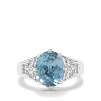 Versailles Topaz Ring with White Zircon in Sterling Silver 4.68cts