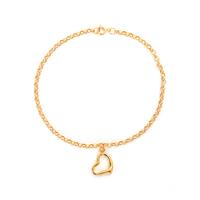 7" 9k Gold Classico Belcher Heart Bracelet 0.96g