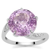 TheiaCut™ Rose De France Amethyst Ring with White Zircon in Sterling Silver 6cts