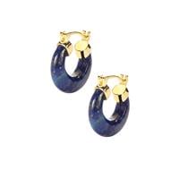 Sar-i-Sang Lapis Lazuli Earrings in Gold Tone Sterling Silver 17.50cts