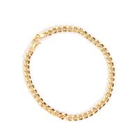 7.25"  9K Gold Altro Hollow Flat Curb Bracelet 1.90g