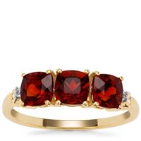 Madeira Citrine Ring with White Zircon in 9K Gold 1.70cts