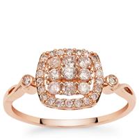 Natural Pink Diamonds Ring in 9K Rose Gold 0.53ct