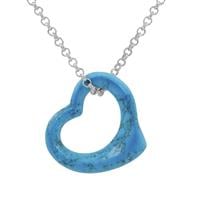 Turquoise Magnesite Pendant Necklace in Sterling Silver 7.80cts