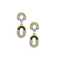 Ratanakiri Zircon Earrings in Gold Plated Sterling Silver 1.30cts