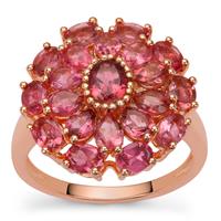 Kaffe Tourmaline Ring in Rose Gold Plated Sterling Silver 3.80cts