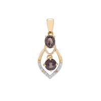 Burmese Purple Spinel Pendant with White Zircon in 9K Gold 1.70cts