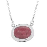 Thulite Necklace in Sterling Silver 13cts