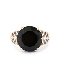 Black Spinel Ring in Rose Gold Plated Sterling Silver 11cts