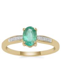 Malysheva Emerald Ring with Diamond in 9K Gold 0.80ct