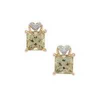 Csarite® Earrings with Diamond in 9K Gold 1.55cts