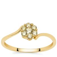 Natural Yellow Diamonds Ring in 9K Gold 0.25ct