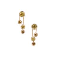 Mansanite™ Earrings in 9K Gold 1.45cts
