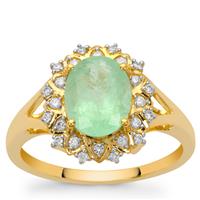 GIA Certified Brazillian Paraìba Tourmaline Ring with Diamond in 18K Gold 1.75cts
