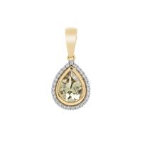 Csarite® Pendant with White Zircon in 9K Gold 1.30cts