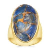 Copper Mojave Lapis Lazuli Ring in Gold Plated Sterling Silver 15.85cts