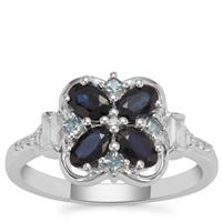 Australian Blue Sapphire, Marambaia London Blue Topaz Ring with White Zircon in Sterling Silver 1.33cts