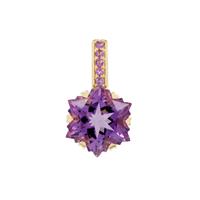 Wobito Snowflake Cut Bahia Amethyst Pendant in 9K Gold 7.50cts