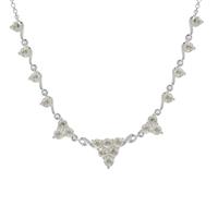 Champagne Serenite Necklace with White Zircon in Sterling Silver 4.65cts