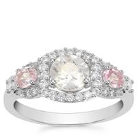 Ratanakiri Zircon Ring with Pink Sapphire in Sterling Silver 2.10cts