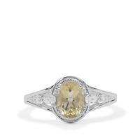 Champagne  Serenite Ring with White Zircon in Sterling Silver 1.40cts