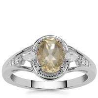 Champagne  Serenite Ring with White Zircon in Sterling Silver 1.40cts
