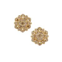 Golden Ivory Diamonds Earrings in 9K Gold 0.56ct