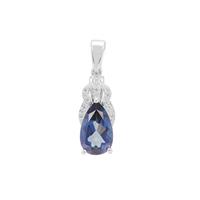 Hope Topaz Pendant with White Zircon in Sterling Silver 4cts