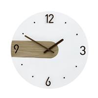 Perspex Wall Clock with Wood Detailing