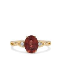 Rosé Apatite Ring with White Zircon in 9K Gold 1.95cts