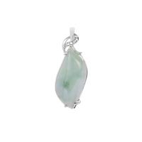  Type A Burmese Jadeite Pendant with White Topaz in Sterling Silver 10.03cts