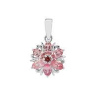 Mozambique Pink Spinel Pendant with Nampula Garnet in Sterling Silver 1.57cts