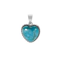 Neon Apatite Heart Pendant in Sterling Silver 5.15cts