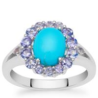 Sleeping Beauty Turquoise Ring with Tanzanite in Sterling Silver 2.50cts
