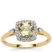 Csarite® Ring with White Zircon in 9K Gold 1.25cts