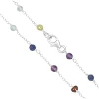 Rainbow Chakra Sterling Silver Gemstone Necklace ATGW 7.30ct