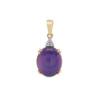 Purple Moonstone Pendant with White Zircon in 9K Gold 8.55cts
