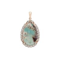 Patterned Aquaprase™ Pendant with Aquaiba™ Beryl in 9K Rose Gold 15.80cts