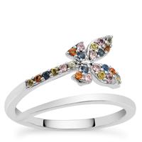 Multi Colour Sapphire Ring in Sterling Silver 0.25ct
