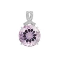 Boudi Hourglass Amethyst Pendant with White Zircon in Sterling Silver 10.70cts
