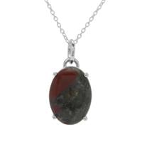 Cherry Orchard Agate Pendant Necklace in Sterling Silver 9.85cts