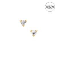 9K Gold Earrings with De Beers Code of Origin Diamonds 0.38ct