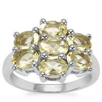 Chartreuse Sanidine Ring in Sterling Silver 2.83cts