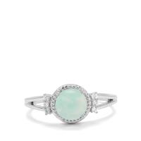 Gem-Jelly™ Aquaprase™ Ring with White Sapphire in Sterling Silver 1.45cts