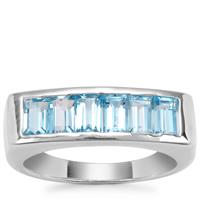 Swiss Blue Topaz Ring in Sterling Silver 2cts