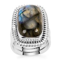 Canadian Labradorite Ring in Sterling Silver 15cts