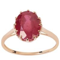 Thai Ruby Ring in 9K Gold 4.10cts (F)
