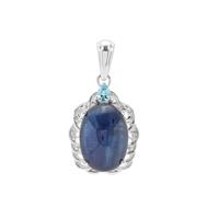 Nilamani Pendant with Swiss Blue Topaz in Sterling Silver 9.12cts