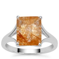 Rutile Quartz Ring in Sterling Silver 4.30cts