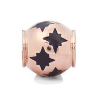 Blue Stars Kama Bead Charms in Rose Gold Plated Sterling Silver